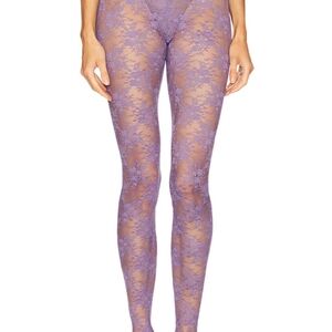 Lace Stocking in Grape    Alex Perry